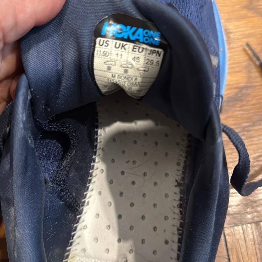 Hoka Bondi 8 Blue Lace Up Athletic Running Sneakers Shoes Men’s 11.5